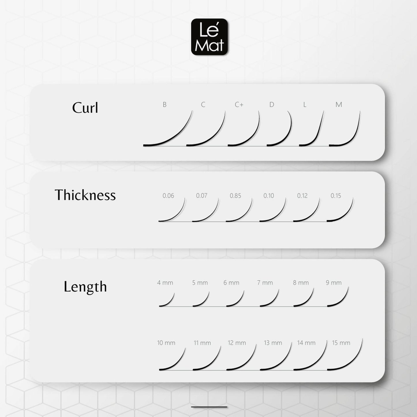 Lash Extensions "Excellent MIX" - LE MAT - 20 Reihen