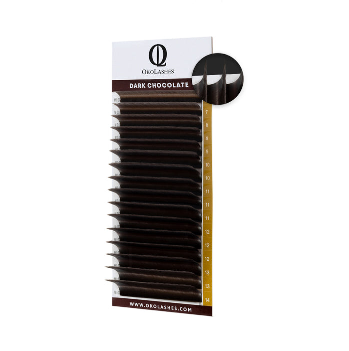 Коричневые ресницы "Professional Dark Chocolate" MIX - OKO LASHES - 16 линий