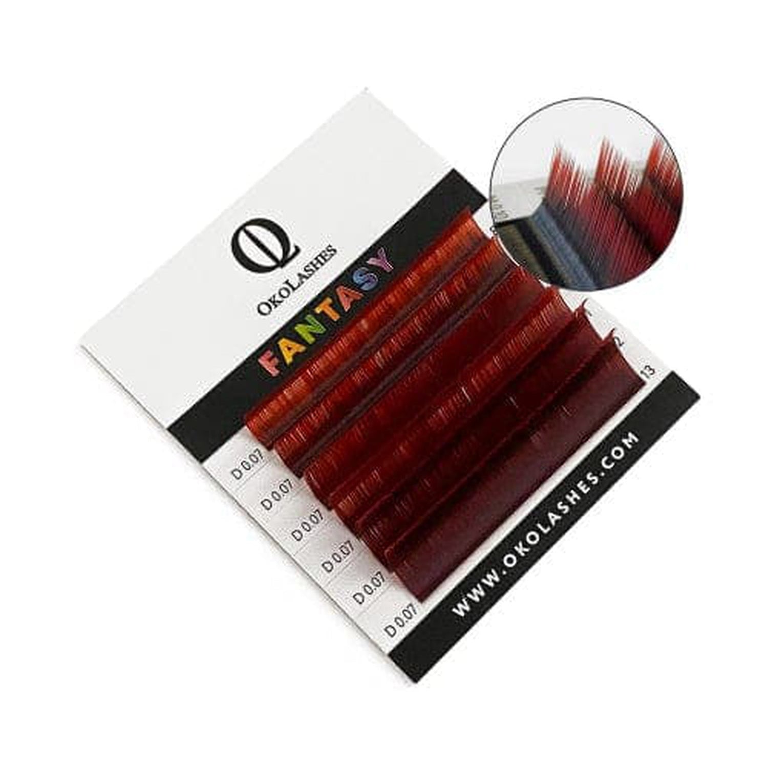 Lash Extensions Ombré Schwarz-Rot MIX - OKO LASHES - 6 Reihen