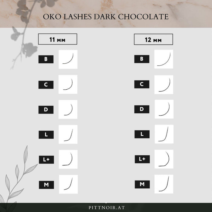 Lash Extensions "Professional Dark Chocolate" - OKO LASHES - 16 Reihen